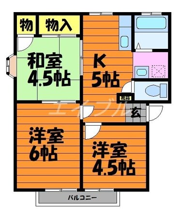 サンライフ若宮Aの物件間取画像